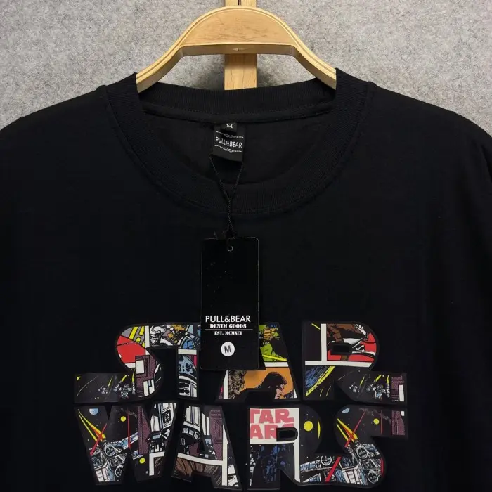 KAOS TEE T-SHIRT BAJU PULL&BEAR EDITION STARWARS PREMIUM AUTHENTIC - Hitam, M 2