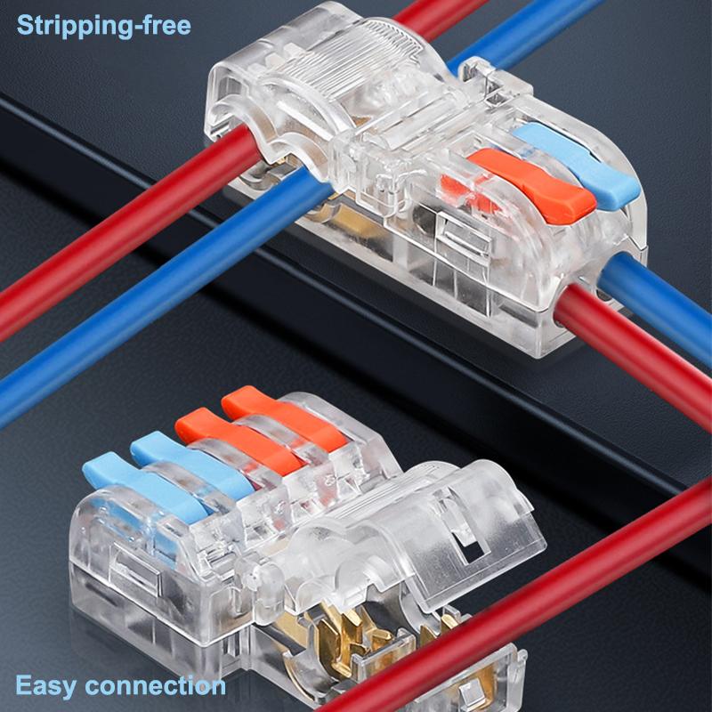 5pcs T Type Stripping Free Wiring Connector,Quick Plug-in Cable ...