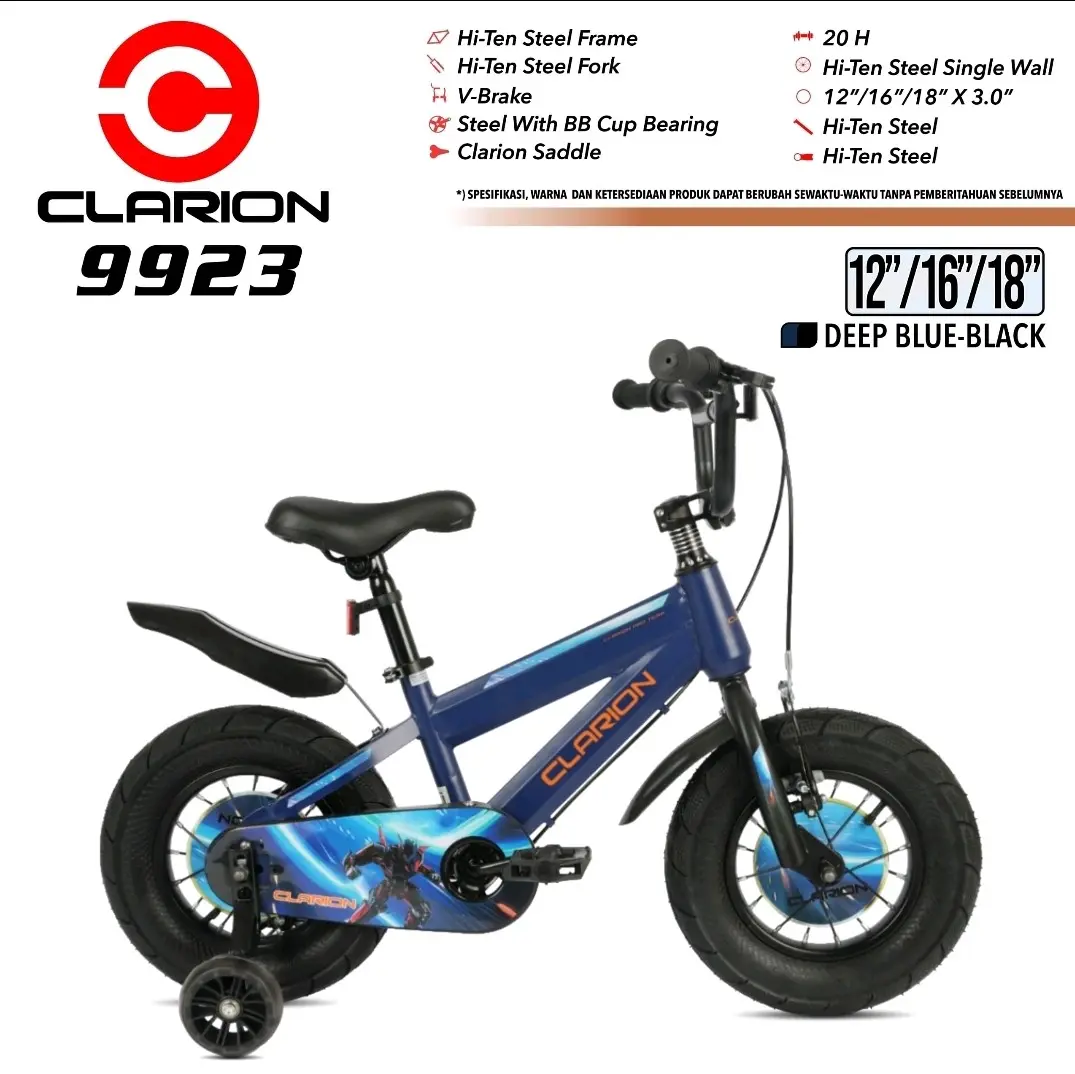 Sepeda Anak BMX 12 16 18 inch Clarion CL 9923 Ban Jumbo 3.0