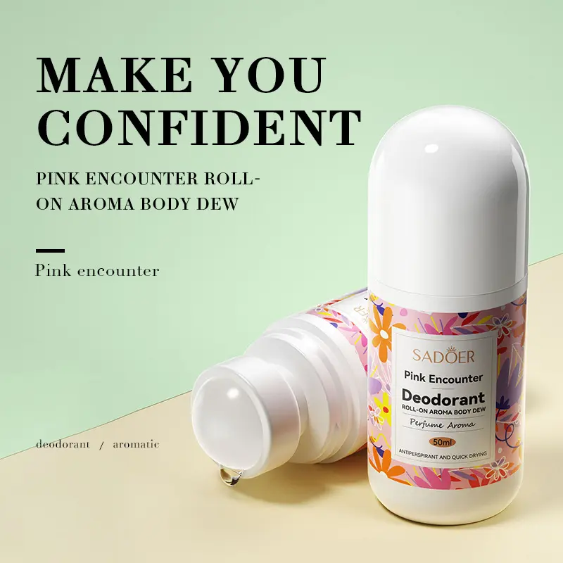 Pink Encounter Roll-On Deodorant Staying Scent Compact Portable Roll-On Antiperspirant Cleanser blunies  deodorant