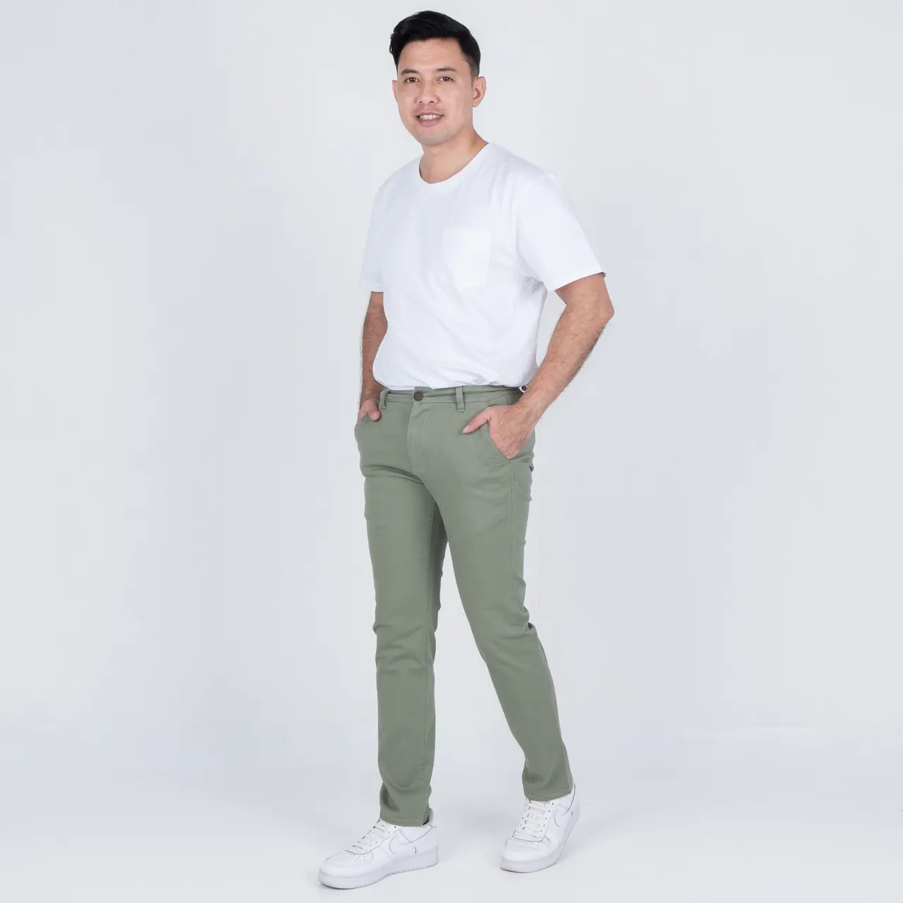 Benhill Celana Pria Panjang Chino Pants Katun Stretch Slim Fit 7 Warna : Army, Sage, Moss Green, Olive, Peanut, Camel, Caramel Brown Casual