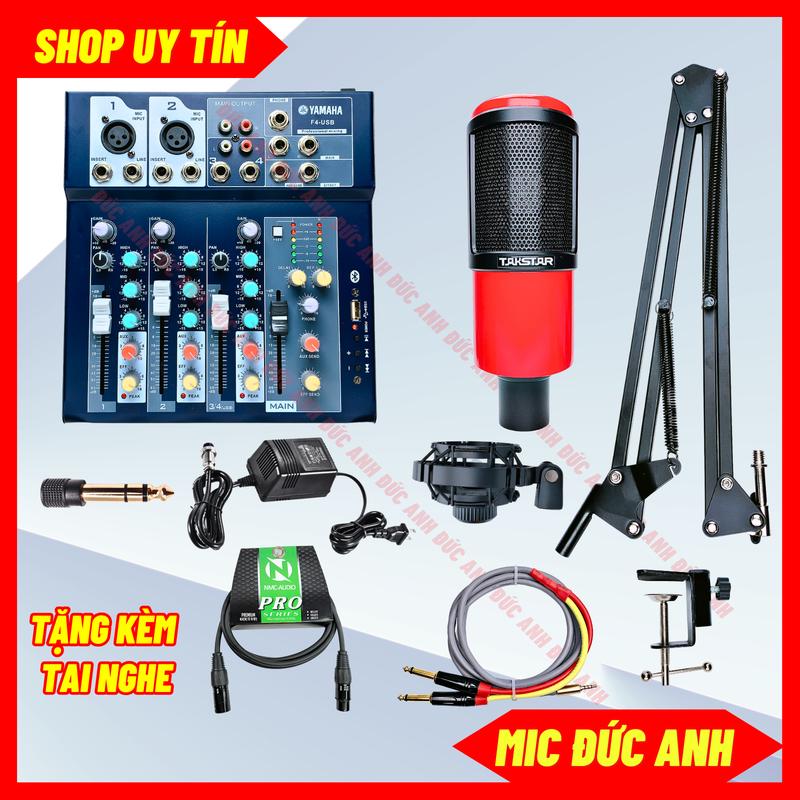 Bộ Thu Âm Mixer F4 Kết Hợp Mic PC K320 Hát Livestream Điện Thoại Chuyên Nghiệp Âm Thanh To Rõ Phù Hợp Nhiều Dòng Nhạc Tặng Kèm Jack 6ly
