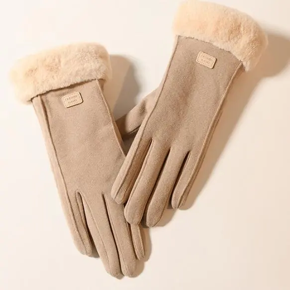 [ Racun Lingerie ] Gloves Sarung Tangan Wanita Anti Kedinginan Winter Finger Glass Touch Screen Suede, Inner Fleece Import WINTER GLOVE
