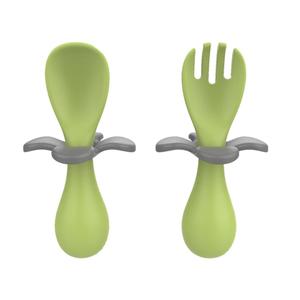 PP Baby Spoon and Fork Set Toddler Easy Grip Training Utensils Set Baby Products