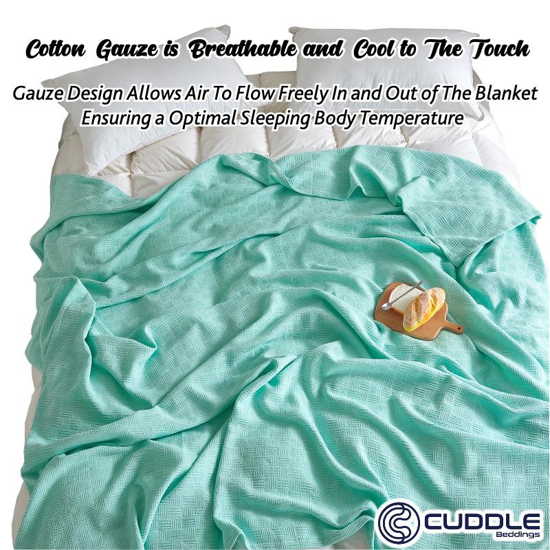 Product Introduction of Pure Cotton Gauze Towel Blanket/ Summer Thin Throw Blanket 9