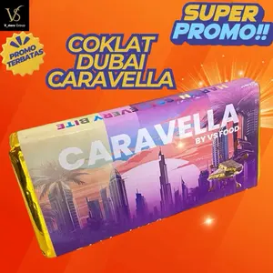 (ORIGINAL NEW PACK) CHOCOLATE DUBAI CARAVELLA NEW PACK COKLAT DUBAI TASTE PISTACHIO KUNAFE HOME MADE COKLAT DUBAI SIZE BESAR / TANGGUNG COKELAT