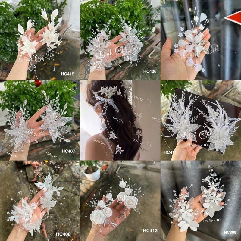Những mẫu hoa cài tóc cô dâu mới nhất