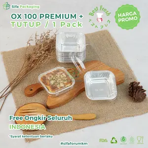 Alumunium Foil Tray Cup OX 100 Premium + Tutup Macaroni Schotel Klapertart Brownies Cake Bolu Spaghetti Brulee isi 100 pcs