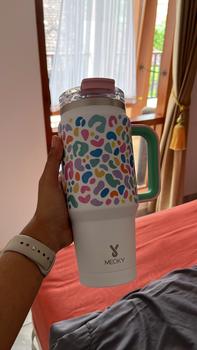 Product Review of Meoky 32 oz（940mL) Tumbler with Handle, Insulated Tumbler with Lid and Straw, Stainless Steel Travel Mug, Keeps Cold for 24 Hours, 100% Leak Proof, Fits in Car Cup Holder from l**y 0