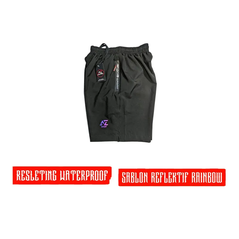 Celana Running Sport Badminton Gym Pria Dewasa Micro Sablon Reflektif Olahraga - Ukuran L 1