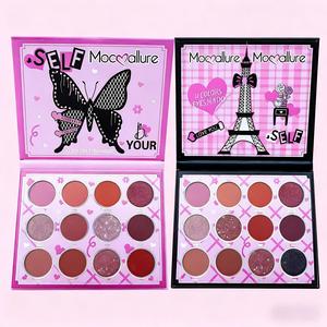 Mocoallure 12 colores dulce fresco sombra de ojos bandeja rosa marron tonado mate explosivo flash chica corazón maquillaje diario viaje fecha aplicable