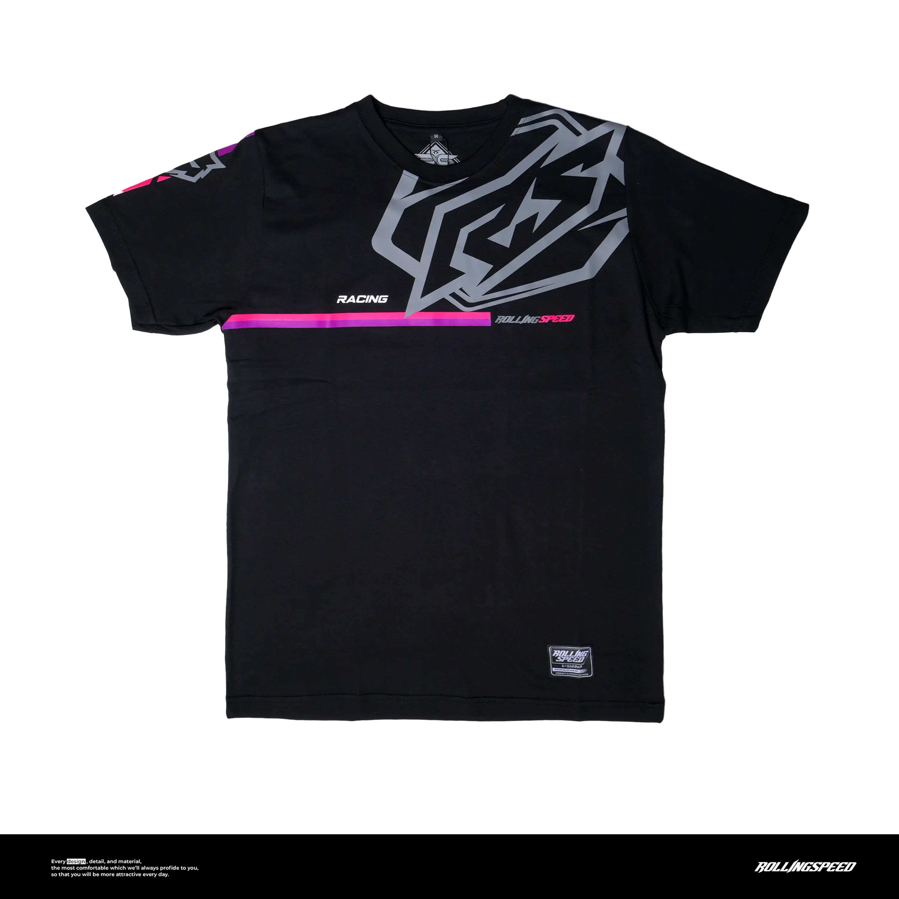 Rollingspeed - Monver T-Shirt Black - Kaos Lengan Pendek Hitam Combat Katun Pria