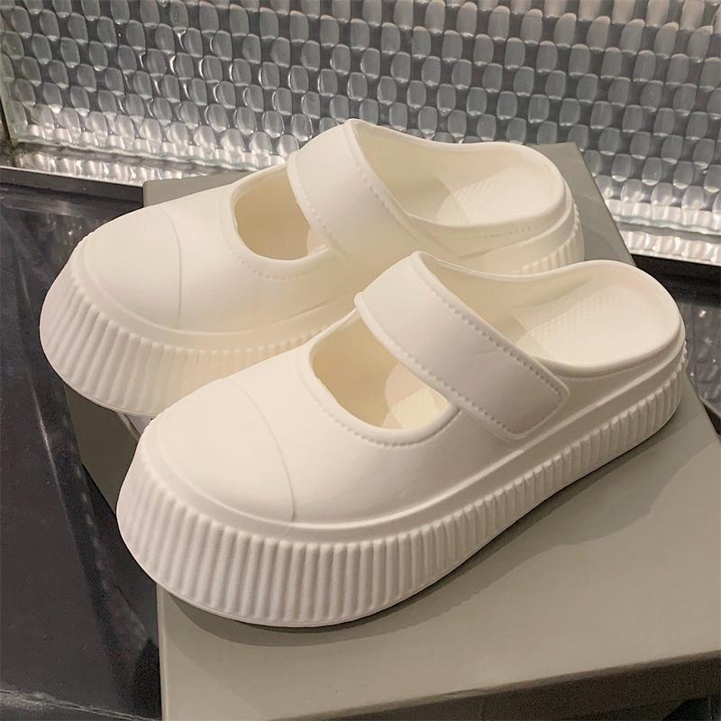  Dép Mary Jane Thời Trang Trơn Cho Nữ XIXITIAO Áo Đi Bên Ngoài Thường Ngày Hàn Quốc Đế Mềm Và Đế Dày 