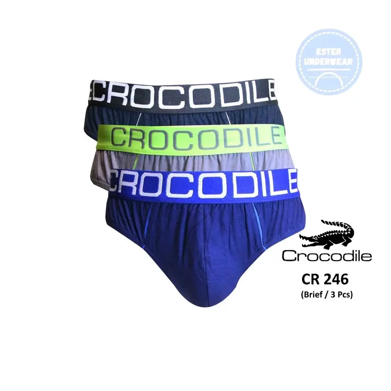 1 Box Isi 3 Pcs Celana Dalam Pria Crocodile 521-246 / Celana Dalam Crocodile Karet Boxer Lembut Nyaman 7