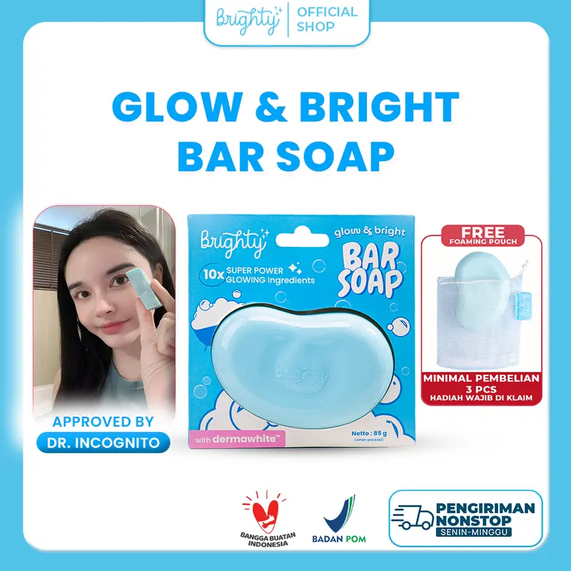Brighty Glow & Bright Bar Soap Sabun Mandi Pencerah kulit hitam 0