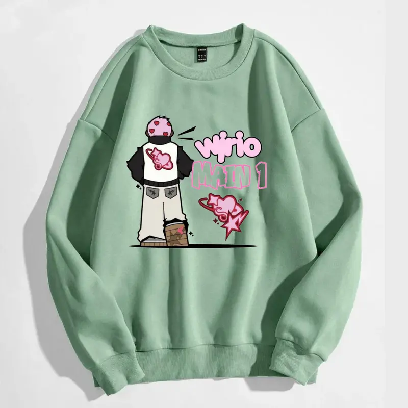Crewneck Sweater Y2k Anak Wirio Main1 Tren Fashion 2024 Bahan Katun Fleece 2