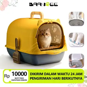 Cat Litter Box Big Size Cat Toilet Full Tertutup Tempat Pasir Kucing Tempat Pup Dengan pegangan Free Sekop