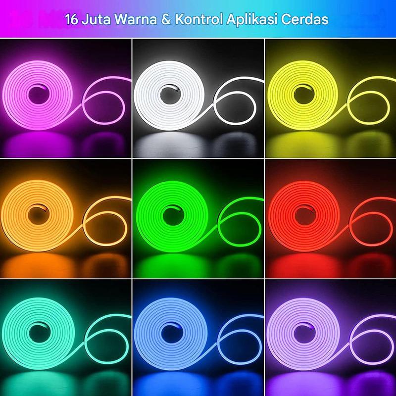 Lampu Neon Flex Running RGB 3 Meter Remote Led Strip Bluetooth USB Kamar Tidur Hias lampu  running aesthetic 4