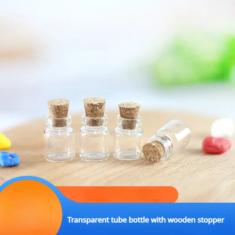 1pcs Mini DIY Glass Bottle Exquisite Cork Drifting Wish  Cute  Jar 1ml 13*18mm