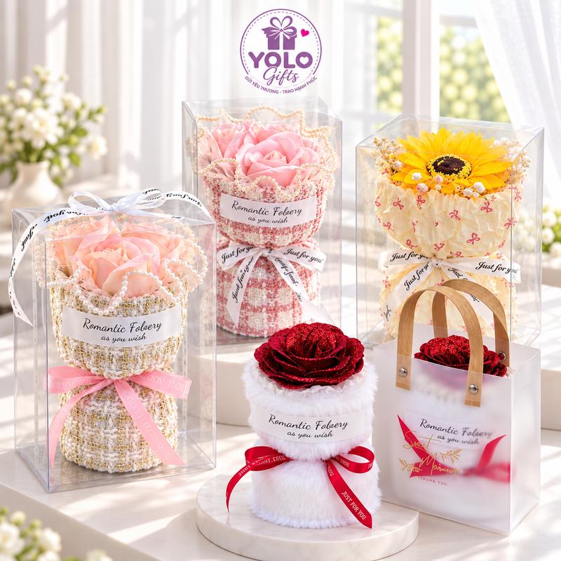 Bó hoa mini quà tặng . set hoa quà tặng siêu cu te tặng người thương bạn bè nhâm dịp sinh nhật n gày lễ.