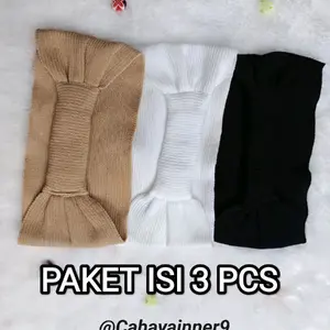 paket isi 3 pcs / Ciput pita rajut bando karet Jilbab paket isi 3 pcs / Ciput pita rajut bando karet Jilbab