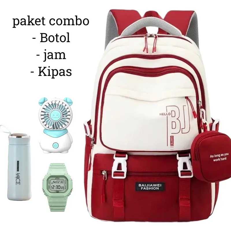 Tas Ransel Sekolah Anak Perempuan Tas Ransel Untuk SD SMP dan SMA Ransel Sudah Ada Dompet Koin 4