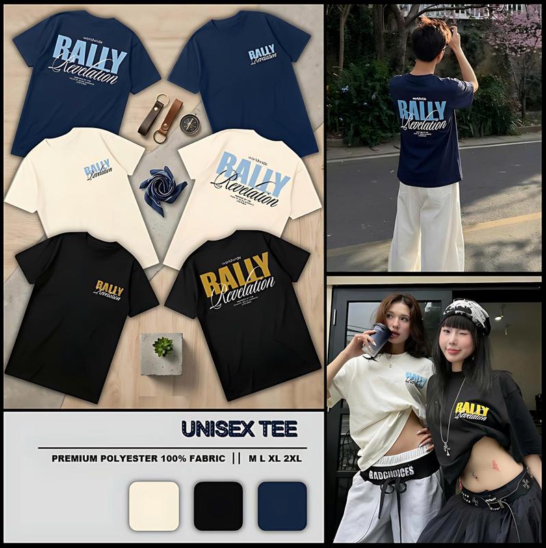 Áo thun Unisex nam nữ form rộng in chữ RALLY REVELATION, phong cách hip hop, đường phố street style, trẻ trung năng động, áo phông cổ tròn nam nữ, tay lỡ, mặc thoải mái mát mẻ.