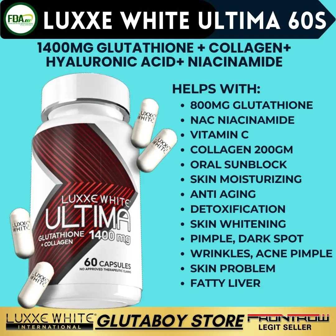 best glutathione supplement for skin whitening philippines LUXXE WHITE ULTIMA 30S 60S 1400MG FRONTROW GLUTATHIONE WITH COLLAGEN NIACINAMIDE PER CAPSULE PAMPAPUTI ACNE PIMLES best glutathione supplement for skin whitening philippines LUXXE WHITE ULTIMA 30S 60S 1400MG FRONTROW GLUTATHIONE WITH COLLAGEN NIACINAMIDE PER CAPSULE PAMPAPUTI ACNE PIMLES