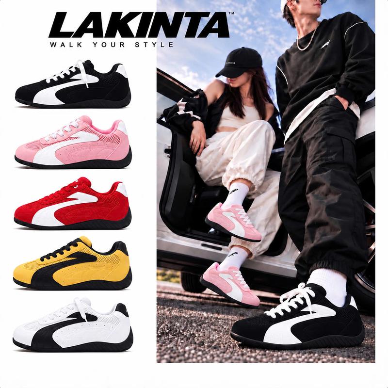 Giày sneaker nam nữ LAKINTA giày thể thao nam nữ đơn giản đế cao su mềm GHY1