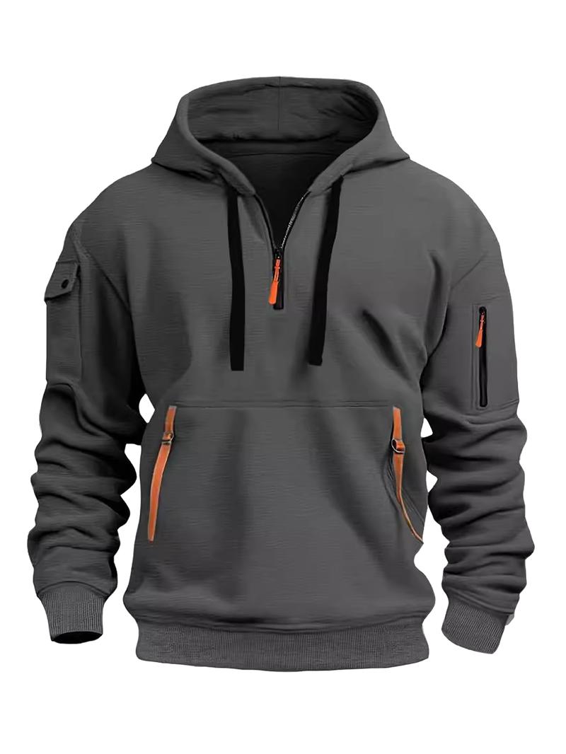 Product Introduction of A stylish windproof and fleece hoodie for autumn and winter warmth, perfect for casual parties 13