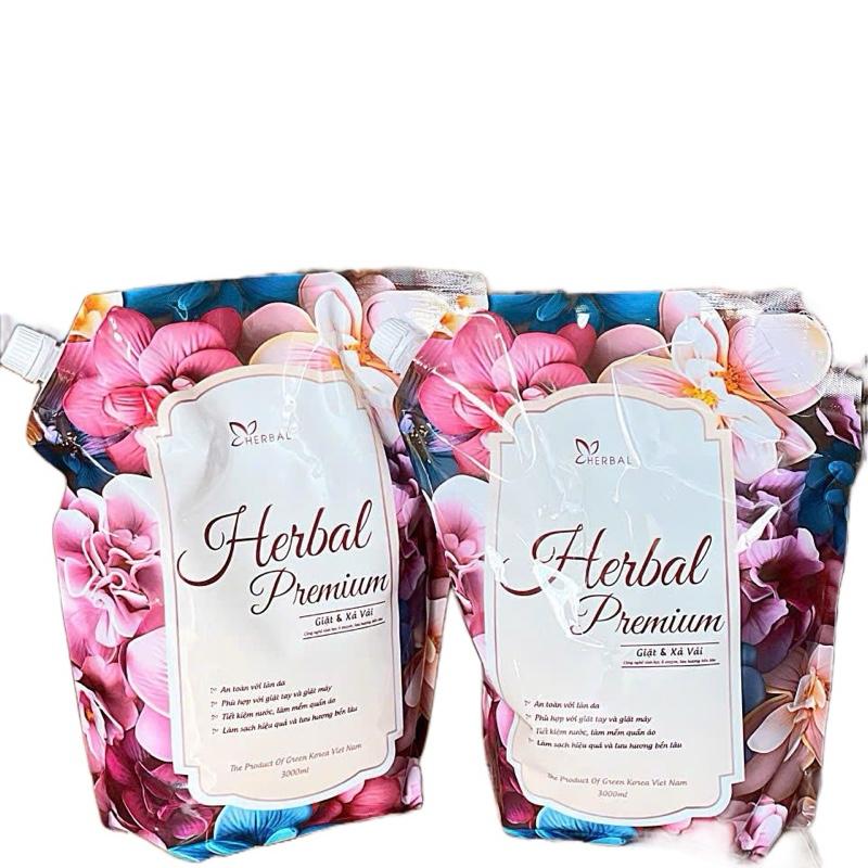  COMBO 2 TÚI NƯỚC GIẶT XẢ 2IN1 HERBAL PREMIUM HƯƠNG NƯỚC HOA 6kg 