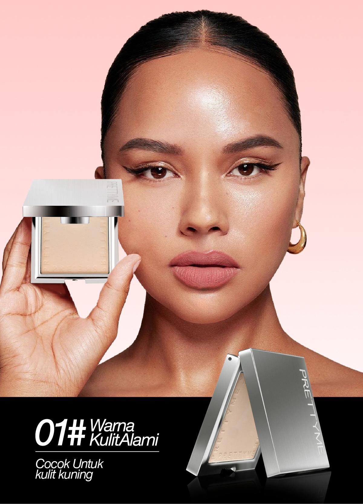 [BPOM] PRETTYME Two Way Cake | Matte foundition Bedak padat Smoothing powder Oil control powder | Anti noda Tahan keringat Fiksasi riasan tahan lama compact powder powder