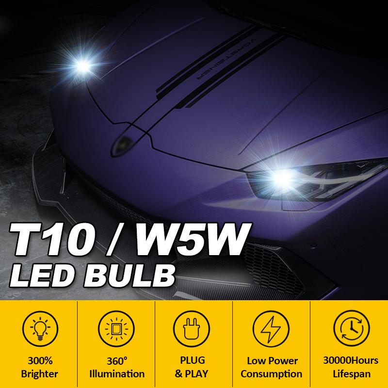 Bóng đèn LED TUFFOO-T10 / W5W cho đèn đỗ xe ô tô, đèn nội thất, đèn vòm, đèn biển số, Xanh Lá vôi, trắng, hổ phách, vàng, đỏ, băng, Xanh Biển , vàng chanh, DC 12V 1