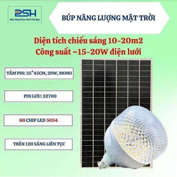 PSH Đèn Búp Năng Lượng Mặt Trời CHIP 5054 PIN 32700