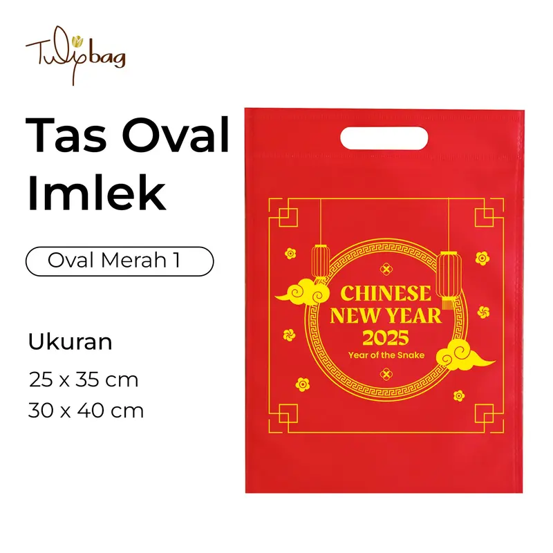 Tulipbag - Tas Imlek Oval Spunbond/goodie bag imlek 75 GSM 1