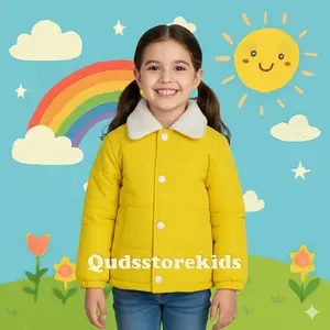Jaket Winter Anak Model Kerah Bulu Warna Kuning