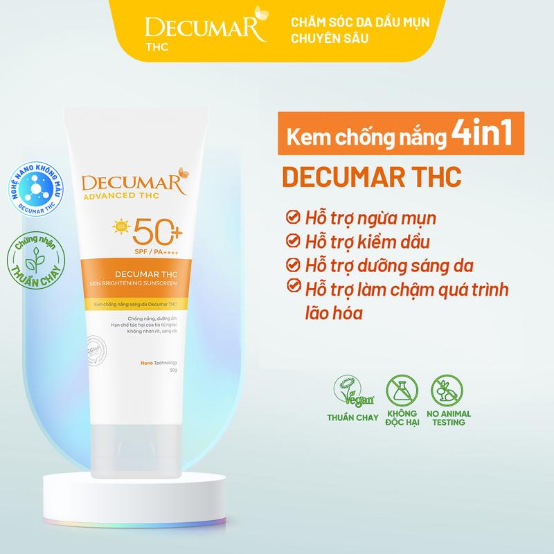  Kem Chống Nắng Hỗ Trợ Sáng Da Cho Da Mụn Decumar 50g 