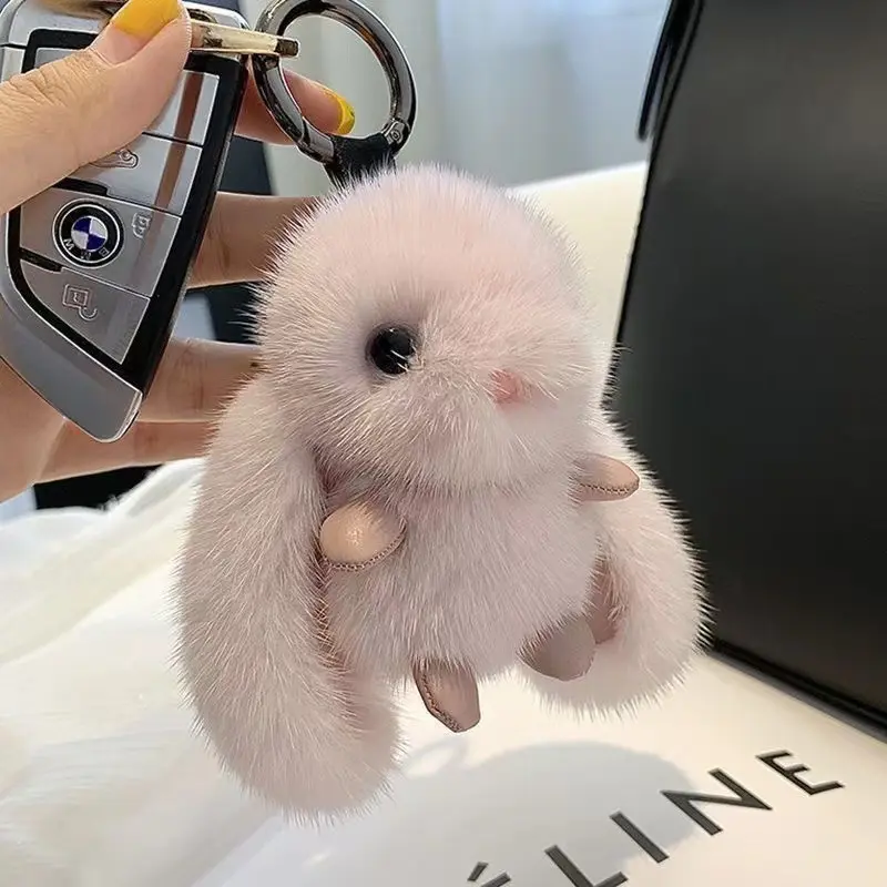 Mink plush bunny plush pendant keychain bag pendant doll pendant car key