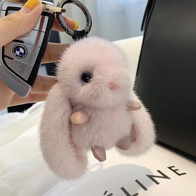 Mink plush bunny plush pendant keychain bag pendant doll pendant car ...
