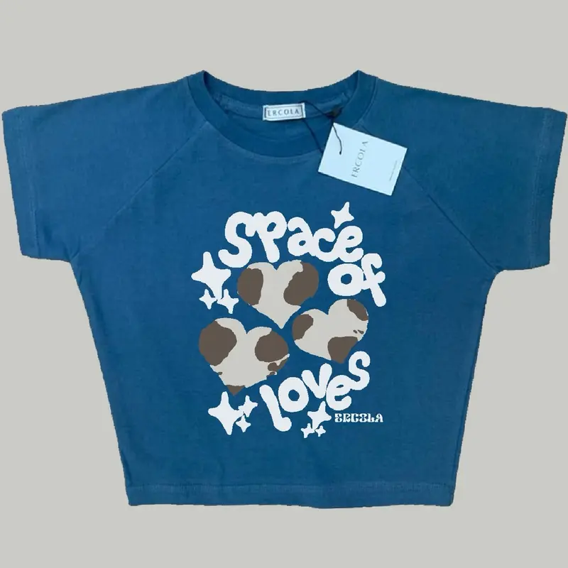 ERCOLA - Crop Top Baby Tee Y2k Space Love 4