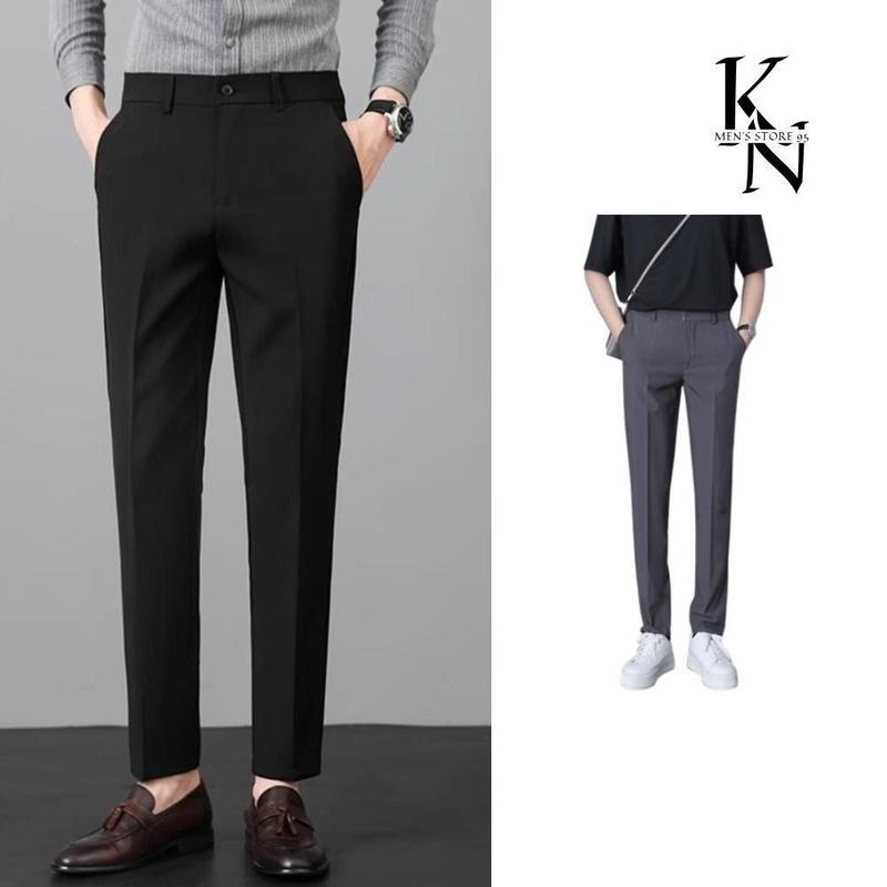 Quần Nam dáng công sở chất tuyết mưa co dãn tốt dày dặn . Kem Đen ghi đậm ghi ánh xanh quần âu nam cạp quana  unam quần dài Menswear Ong Menswear Menswear Nhung