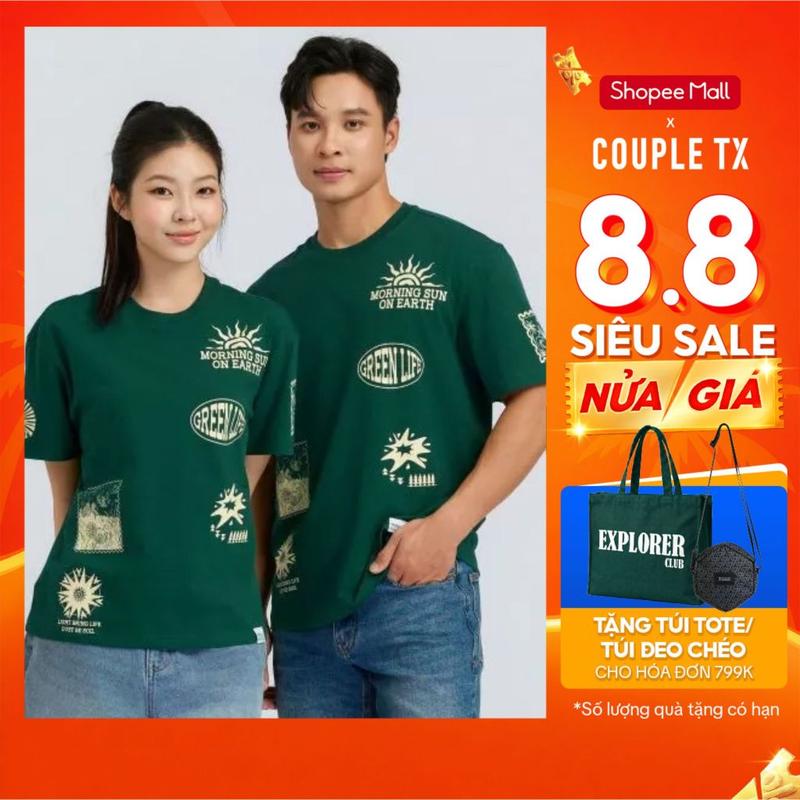 TOP Áo Thun Gia Đình Tay Ngắn Couple TX Palf Green EX SS26 Form Relax TS 512