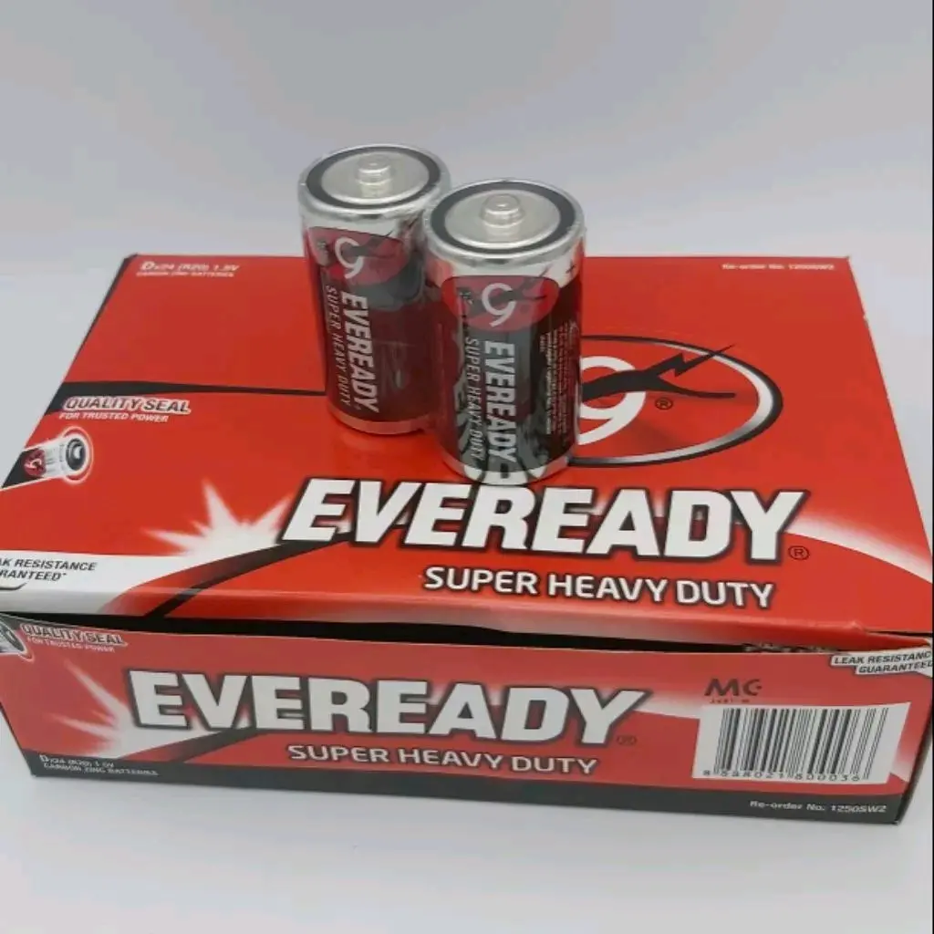 1 Box (24pcs) Eveready 'D' Size Super Heavy Duty Battery