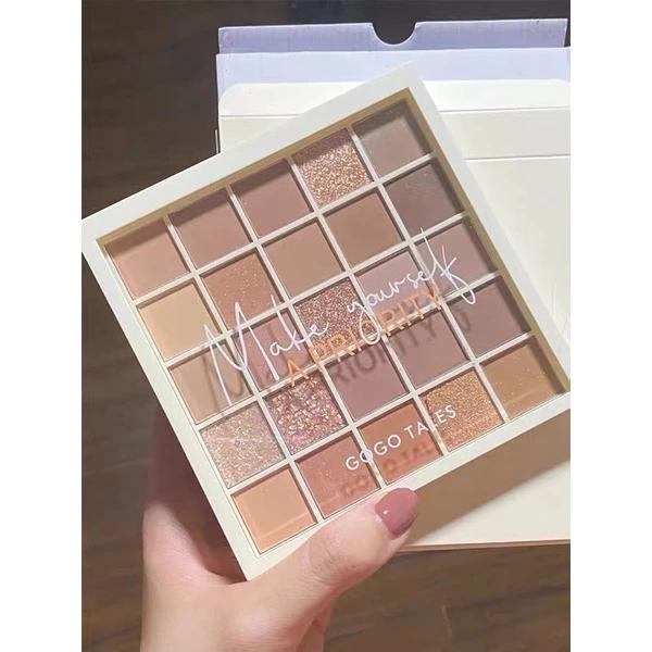 Bảng phấn mắt GOGO TALES 25 ô Back To Reality make up cá nhân chuyên nghiệp bền màu lâu trôi 50g phấn  mắt  shelleda phấn  mắt bảng  mắt  lemonade  mới iu  dragon  palette nhũ  mắt  ướt  gella ucanbe  bảng  mắt bảng  mắt  verci colorrose  palette 19  roma 5