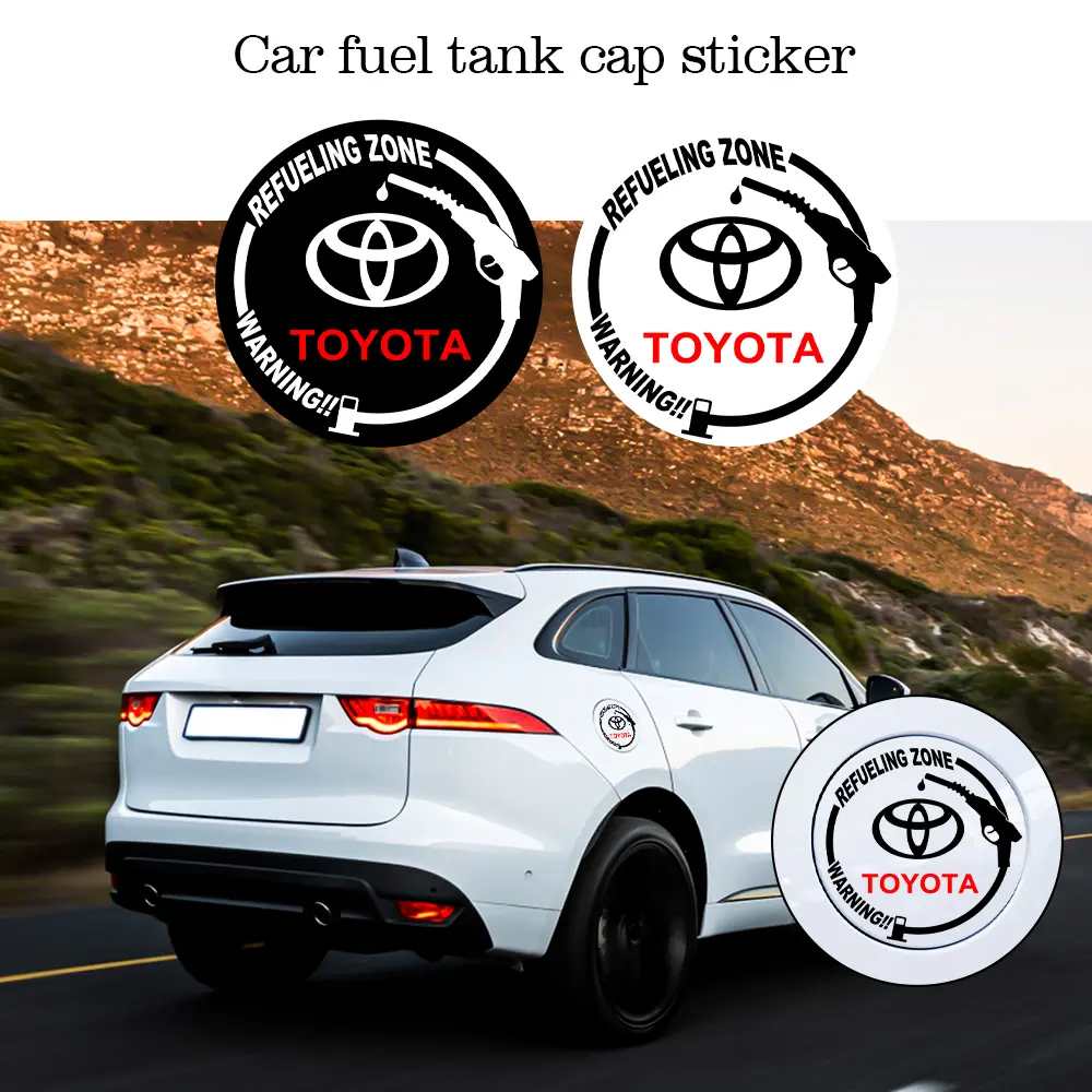 Fashion Styling Car decoration sticker Fuel Tank Cover Sticker Auto Waterproof Badge Decal Accessories For Toyota avanza Vios hulux Corolla Cross Sienna Camry Rav4 Avalon chr yaris prius Accessories