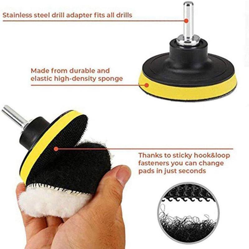 Product Introduction of Bộ Dụng Cụ Đánh Bóng Xe Hơi Chuyên Nghiệp, 6 Cái, Miếng Đánh Bóng, Miếng Bọt Biển Xe Hơi, Đệm Len Bánh Xe Ô Tô, đồ dùng Chăm Sóc, O6P6 61