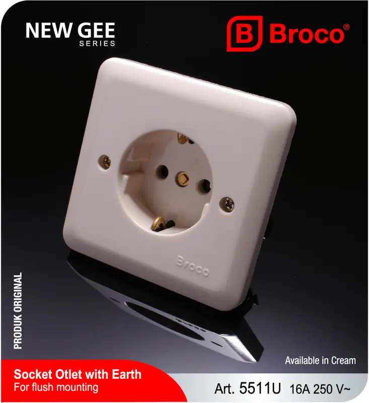 BROCO Stop Kontak New Gee Colokan Listrik (5511U) 0