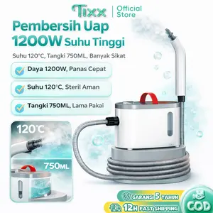 【Promo Guncang】TIXX Pembersih Uap 1200W Suhu Tinggi 750ML Multifungsi Membersihkan Noda Dan Disinfeksi Berbagai Kepala Sikat Praktis Digunakan Di Rumah Keluarga Kualitas Baik Awet Aman Dan Nyaman Dipakai Sehari Hari