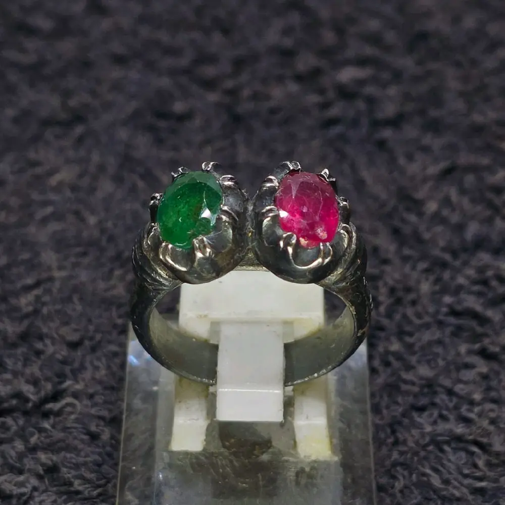 cincin model antik cere dempet ruby zamrud perak kuno