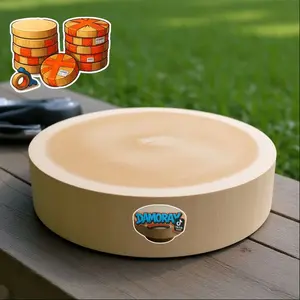 ￼Talenan kayu asem diameter 25 cm tebal 6 cm / talenan tebal / talenan potong daging'